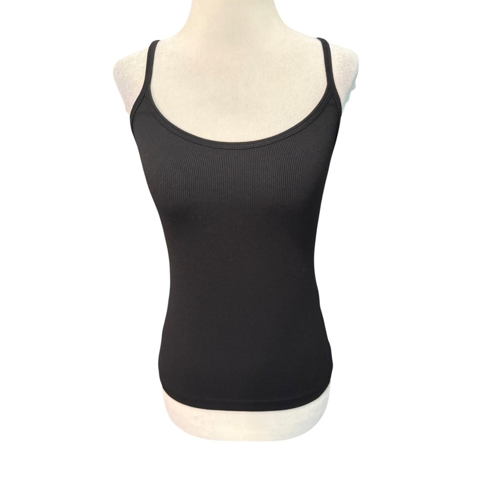 Madewell The 9-9 Cami in LuxeRib Jet Black Tank Top NZ376 Women's Medium NEW - Picture 2 of 8